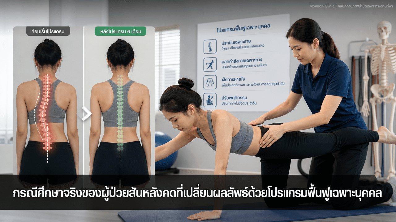 กรณีศึกษาจริงของผู้ป่วยสันหลังคดที่เปลี่ยนผลลัพธ์ด้วยโปรแกรมฟื้นฟูเฉพาะบุคคล